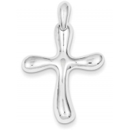 Sterling Silver Freeform Cross Pendant