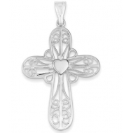 Sterling Silver Heart Cross Pendant
