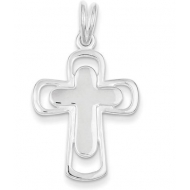 Sterling Silver Polished Cross Pendant