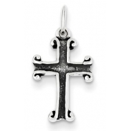 Sterling Silver Antiqued Cross Charm