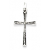 Sterling Silver Antiqued Cross Charm