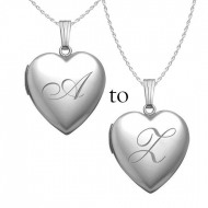 Sterling Silver English Style Initial Locket