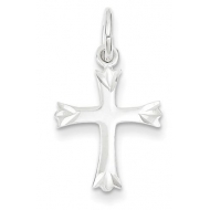 Sterling Silver Fleur De Lis Cross Charm