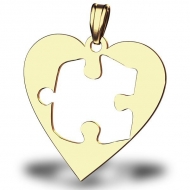 Autism Awareness Heart Cutout Puzzle Piece Pendant