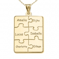 Personalized Family Six Piece Jigsaw Puzzle Pendant