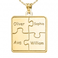 Personalized Family 4 Piece Puzzle Pendant