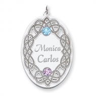 Personalized Celtic Family Pendant with Two Name and Birtstones