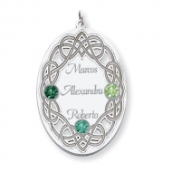 Personalized Celtic Family Pendant with Three Names and Birtstones