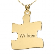 Personalized Family Single Puzzle Piece Pendant