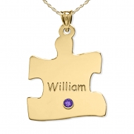 Personalized Family Single Puzzle Piece Pendant