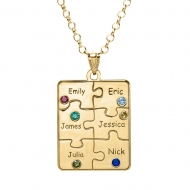 Personalized Family Six Piece Jigsaw Puzzle Pendant