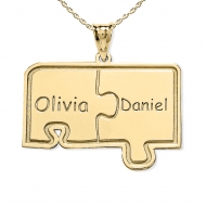 Personalized Family Two Piece Jigsaw Puzzle Pendant