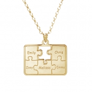 Personalized Family Five Piece Jigsaw Puzzle Pendant
