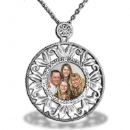 Sterling Silver Diamond Photo Pendant