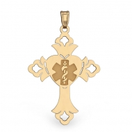 14K Filled Gold Cross Medical Charm