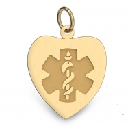 14K Filled Gold Heart Medical Charm