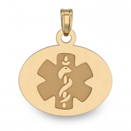 14K Filled Gold OVAL Medical Pendant