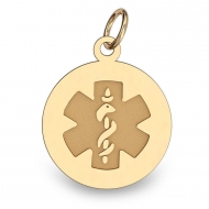 14K Filled Gold Round Medical Pendant