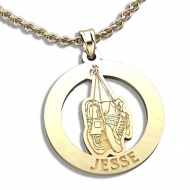 Running or Jogging Sneakers Cut Out Pendant with Name
