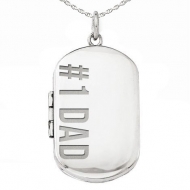 Sterling Silver   1 Dad  Dog Tag Locket