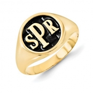Personalized Antiqued Block Monogram Signet Ring