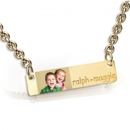 Personalized Thin Sideways Rectangle Pendant Photo Pendant