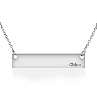 Personalized Thin Engraveable Rectangle Pendant w  Satin Finish