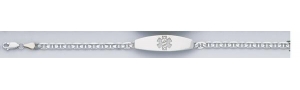 14K WHITE GOLD ANCHOR LINK MEDICAL ID BRACELET