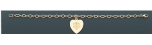 14K YELLOW GOLD HEART MEDICAL ID BRACELET