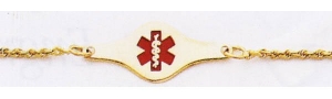 14K GOLD ROPE MEDICAL ID BRACELET