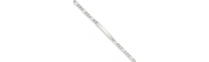 Sterling Silver Figaro Link ID Bracelet