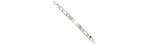 Sterling Silver Figaro Link ID Bracelet