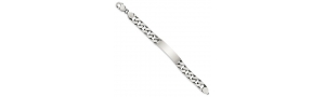 Sterling Silver Antiqued Curb Link ID Bracelet