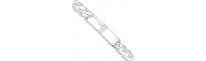 Sterling Silver Curb Link ID Bracelet
