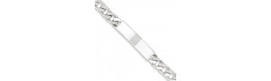 Sterling Silver Curb Link ID Bracelet