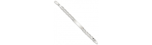 Sterling Silver Anchor Link ID Bracelet