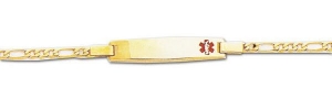 SOLID 14K GOLD ENGRAVEABLE CHILDS MEDICAL ID BRACELET