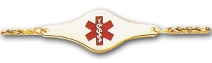 SOLID 14K GOLD ENGRAVEABLE CHILDS MEDICAL ID BRACELET