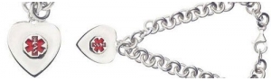 Sterling Silver Woman Medical Charm Bracelet
