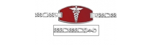 Sterling Silver Medical ID Figaro Chain w  Red Enamel Bracelet