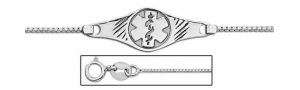 Sterling Silver Medical ID Ankle Bracelet W  Box Chain