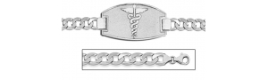 Sterling Silver Medical ID Bracelet w  Curb Chain