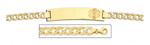 14K Gold Medical ID Bracelet w  Curb Chain
