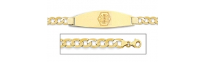 14K Gold Medical ID Bracelet w  Curb Chain