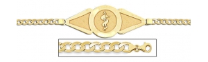 14K Gold Medical ID Bracelet w  Curb Chain