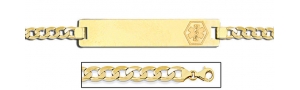 14K Gold Medical ID Bracelet w  Curb Chain