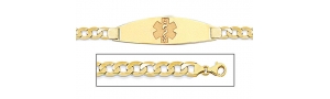 14K Gold Medical ID Bracelet w  Curb Chain