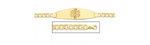 14K Gold Medical ID Bracelet w  Curb Chain