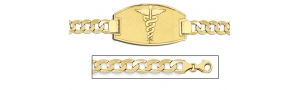 14K Gold Medical ID Bracelet w  Curb Chain