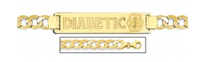 14K Gold Medical ID Bracelet w  Curb Chain